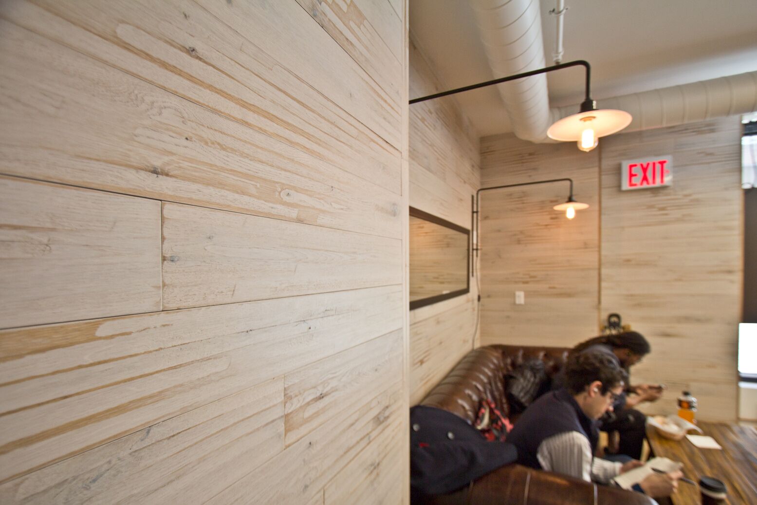 whipped white oak wall cladding